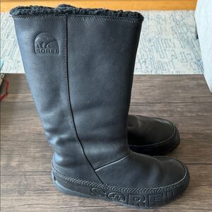 Sorel Womens Suka Tall Shearling Lined Black boots Waterproof, Size 7